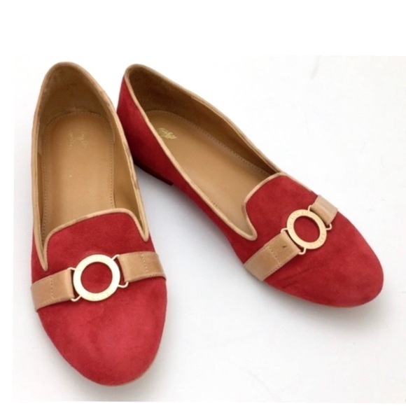 VICTORIA’S Secret Suede Slip on Flat Loafers in Red Size 7 - Picture 2 of 9